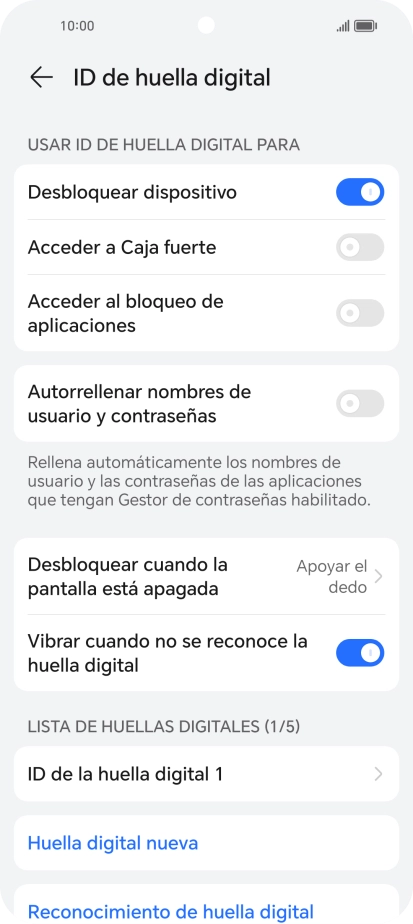 Pulsa  el indicador junto a los ajustes deseados para activarlos o desactivarlos.