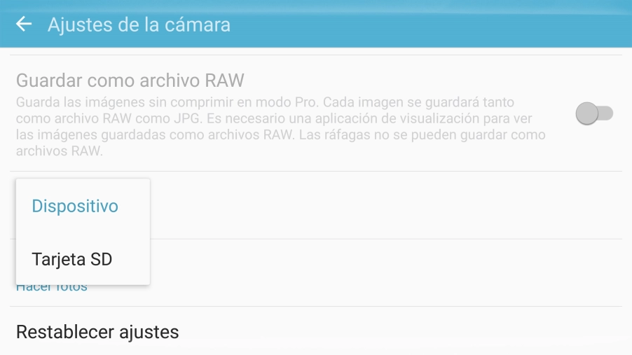 Pulsa Dispositivo para guardar tus videoclips en la memoria del teléfono.