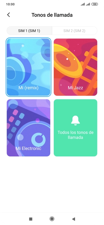 Pulsa la tarjeta SIM deseada.