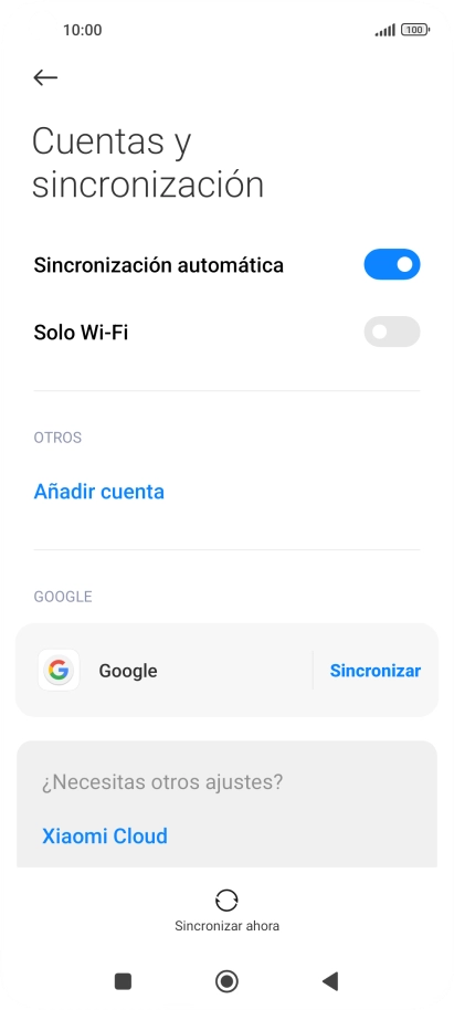 Pulsa Añadir cuenta. Pulsa Añadir cuenta.