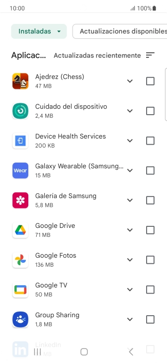 Pulsa la app deseada.