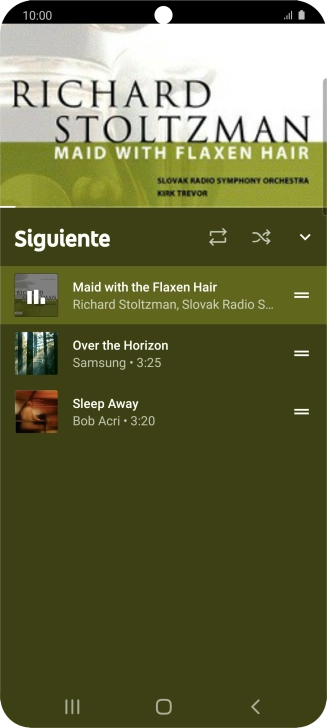 Pulsa el icono de reproducción repetida para activar o desactivar la función.