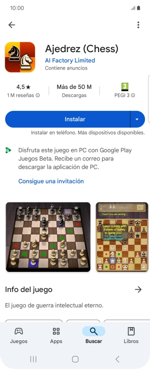 Pulsa Instalar y sigue las indicaciones de la pantalla para instalar la app.