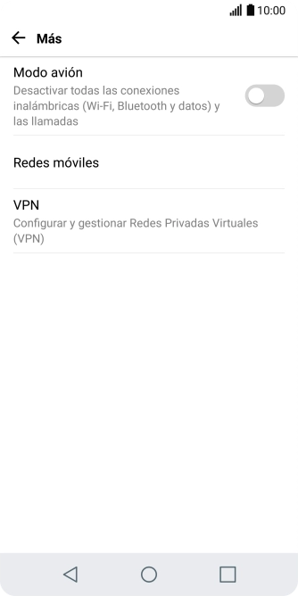 Pulsa Redes móviles.