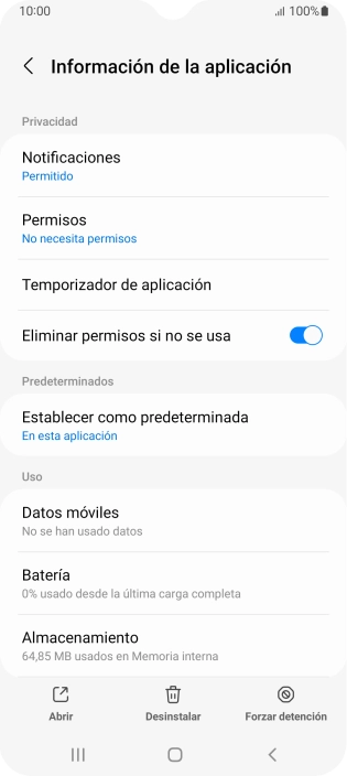 Pulsa Almacenamiento.
