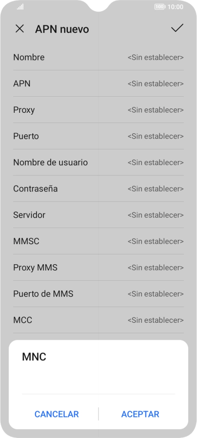 Introduce 01 y pulsa ACEPTAR.