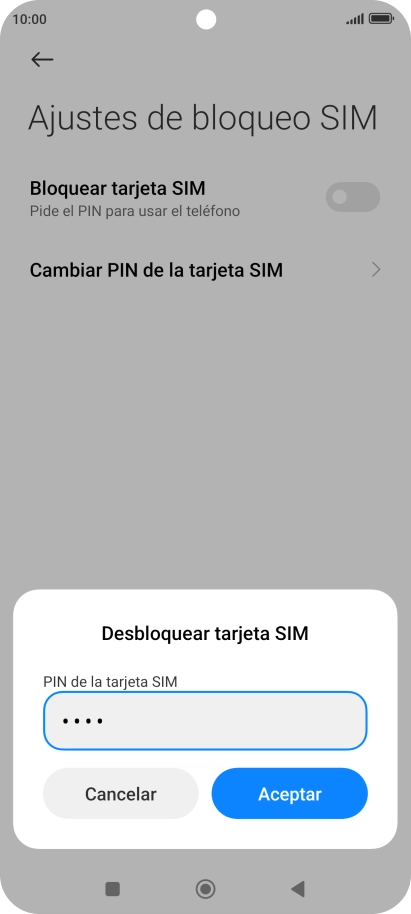 Introduce tu código PIN y pulsa Aceptar.