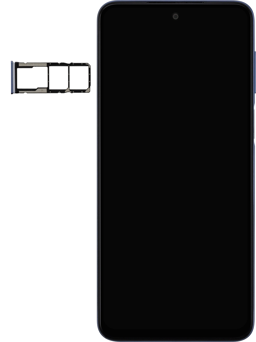 Gira la tarjeta SIM de modo que la esquina biselada de la tarjeta coincida con la esquina biselada de su contenedor. A continuación insértala en el contenedor.