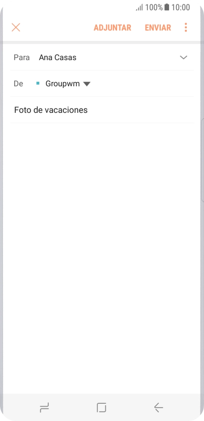 Pulsa en el campo de escritura  y escribe el texto del correo electrónico.