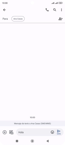 Pulsa el icono de envío cuando termines de escribir el mensaje corto.