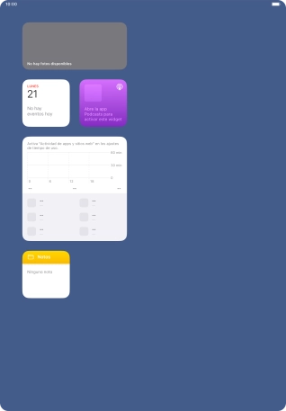 Pulsa el widget deseado hasta que aparezca un menú emergente en la pantalla.