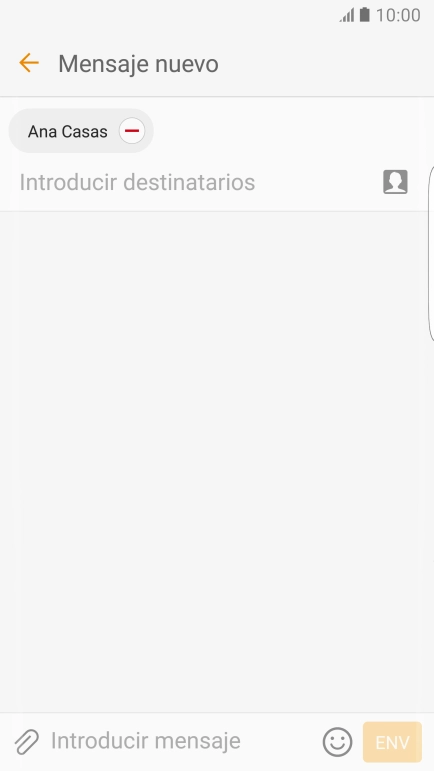 Pulsa en el campo de escritura  y escribe el texto del mensaje corto.