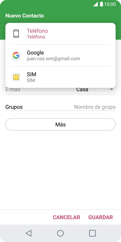 Pulsa Teléfono.