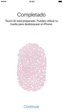 Pulsa Continuar. Si no has añadido anteriormente un código de seguridad, tendrás que introducir un código de libre elección dos veces consecutivas.