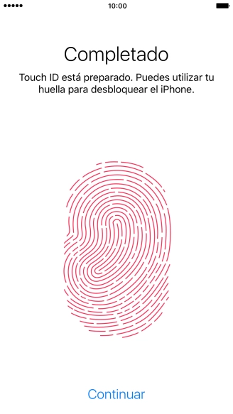 Pulsa Continuar. Si no has añadido anteriormente un código de seguridad, tendrás que introducir un código de libre elección dos veces consecutivas.