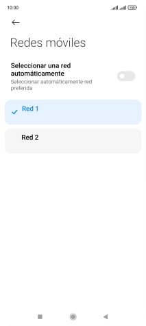 Pulsa la red deseada.