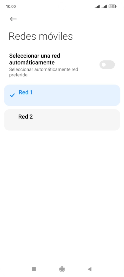Pulsa la red deseada.
