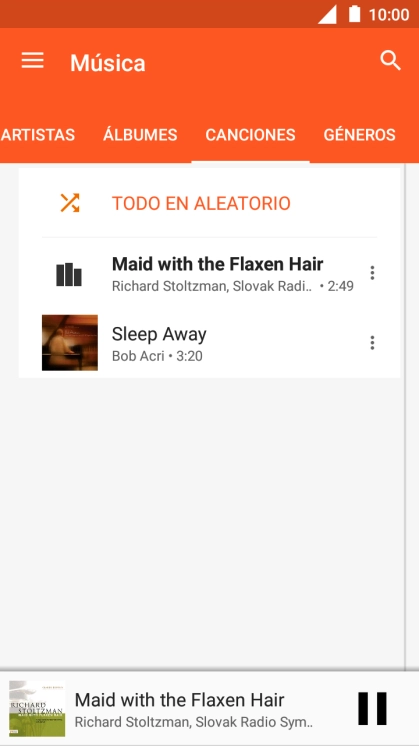 Pulsa el título de la canción en la parte inferior de la pantalla.