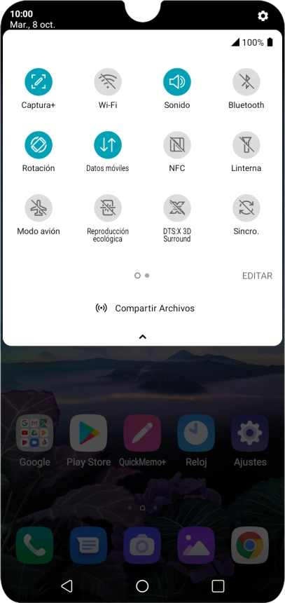 Pulsa el icono de modo de sonido las veces que sean necesarias para activar o desactivar el modo silencioso.