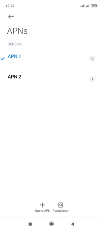 Pulsa la conexión de datos deseada para activarla.