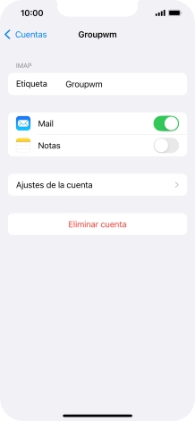Pulsa Ajustes de la cuenta.