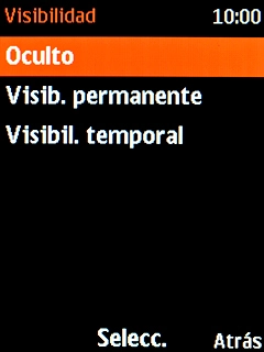 Selecciona el ajuste deseado para activar o desactivar la visibilidad por Bluetooth. Selecciona el ajuste deseado para activar o desactivar la visibilidad por Bluetooth.