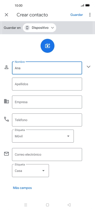 Pulsa Apellidos e introduce el apellido.