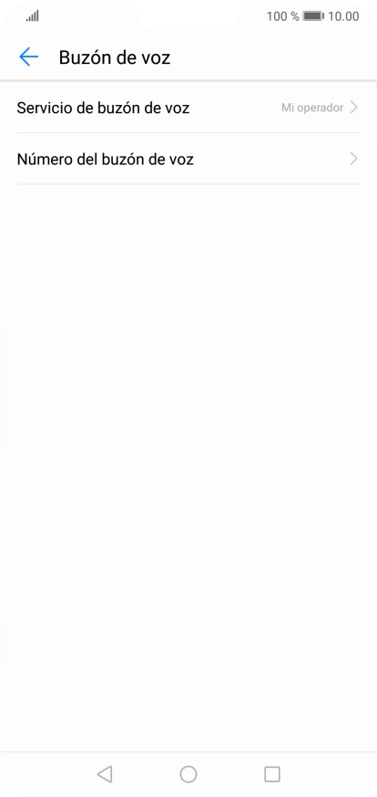 Pulsa Número del buzón de voz.