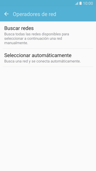 Si quieres seleccionar la red de forma automática, pulsa Seleccionar automáticamente.