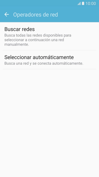 Si quieres seleccionar la red de forma automática, pulsa Seleccionar automáticamente.