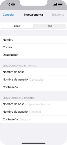 Pulsa Nombre de usuario e introduce el nombre de usuario de tu cuenta de correo electrónico.