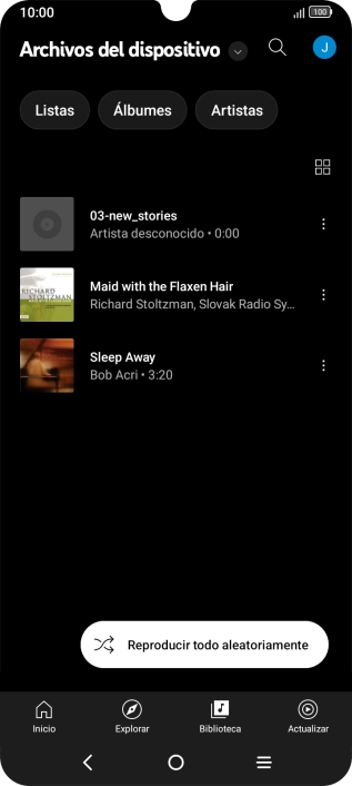 Pulsa el archivo de música deseado.
