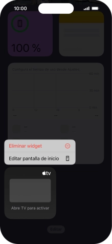 Pulsa Eliminar widget.