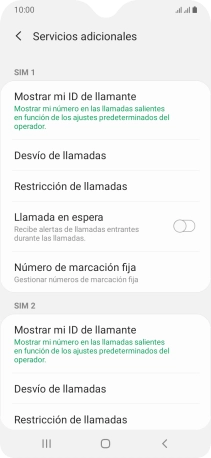 Pulsa Desvío de llamadas bajo la tarjeta SIM deseada.