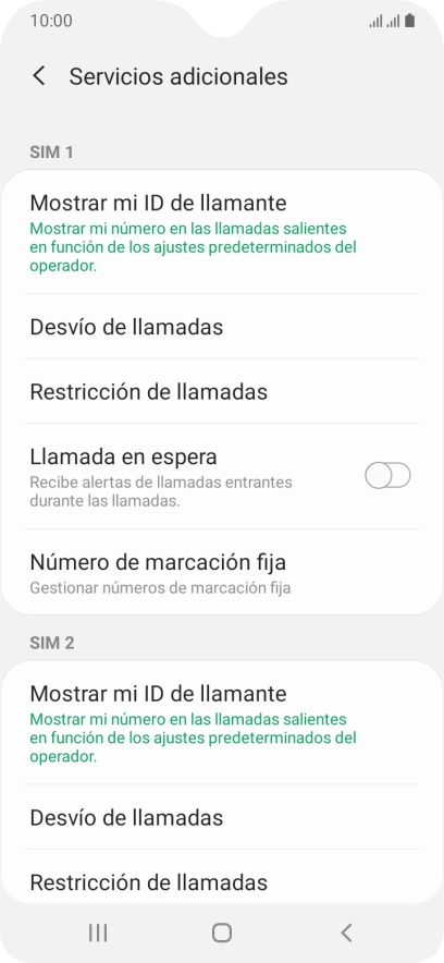 Pulsa Desvío de llamadas bajo la tarjeta SIM deseada.