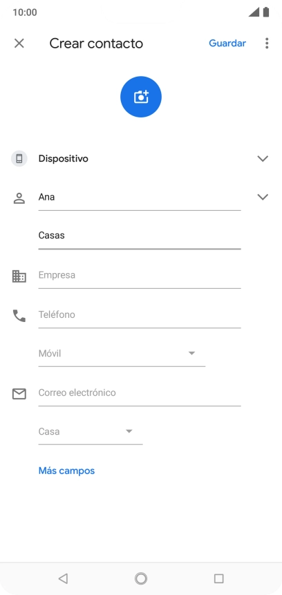 Pulsa Teléfono e introduce el número de teléfono deseado.