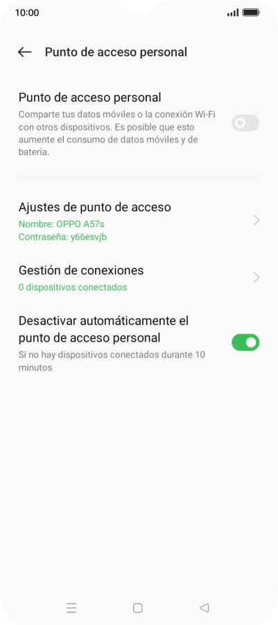 Pulsa Ajustes de punto de acceso.
