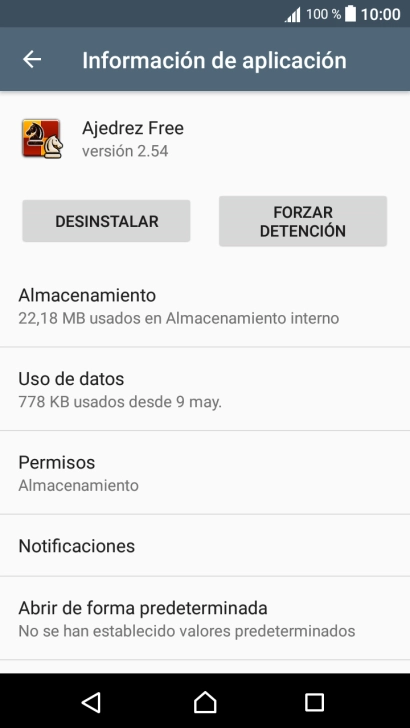 Pulsa Almacenamiento.