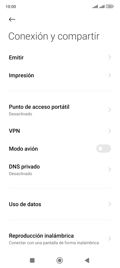 Pulsa Punto de acceso portátil.