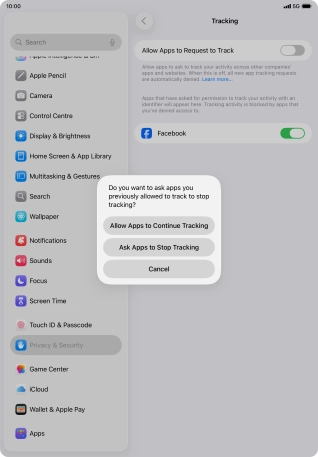 If you turn off the function, press the required setting.