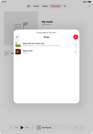 Press the confirm icon.