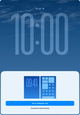 To use the same colour theme on the home screen, press Set as Wallpaper Pair. To use the same colour theme on the home screen, press Set as Wallpaper Pair.