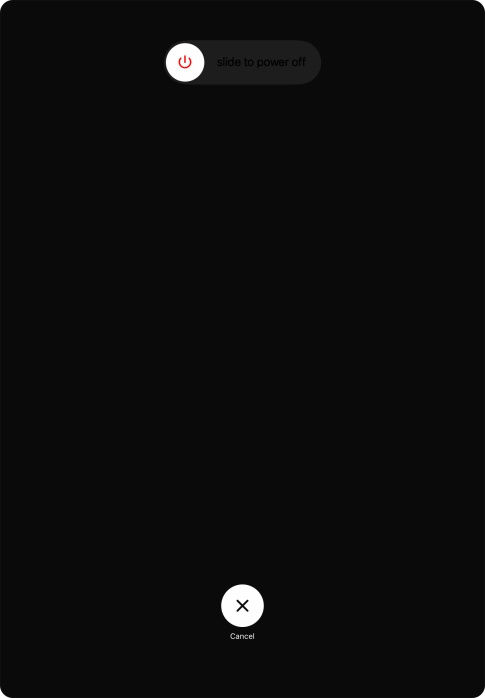 Press and drag the power off icon right.