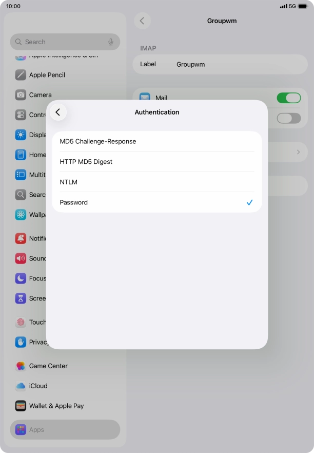 Press Password.