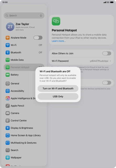 If Wi-Fi is turned off, press Turn on Wi-Fi and Bluetooth. If Wi-Fi is turned off, press Turn on Wi-Fi and Bluetooth.