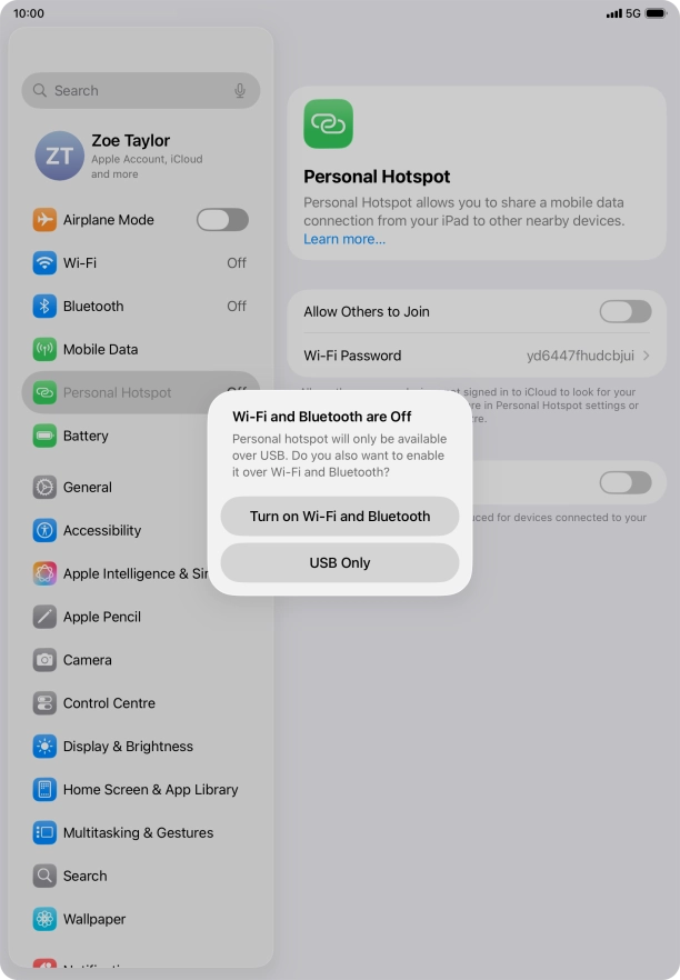 If Wi-Fi is turned off, press Turn on Wi-Fi and Bluetooth. If Wi-Fi is turned off, press Turn on Wi-Fi and Bluetooth.