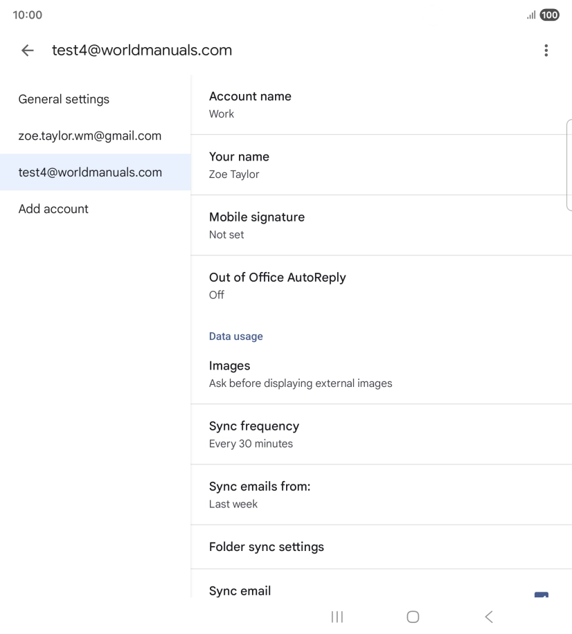 Press Account name and key in the required name.