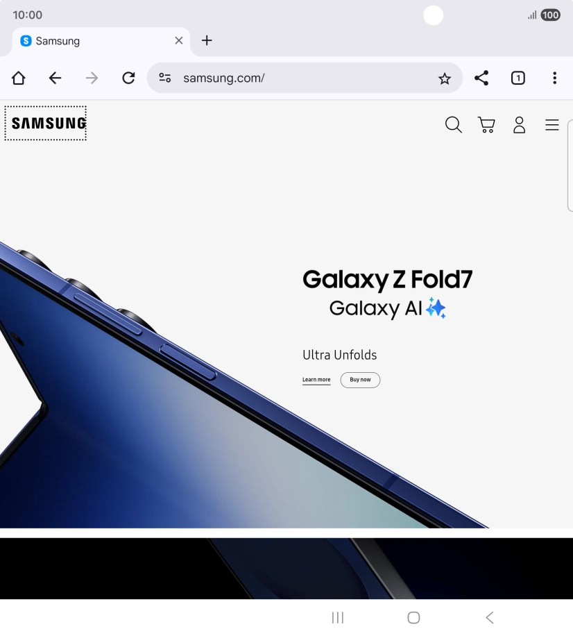 Press the menu icon.