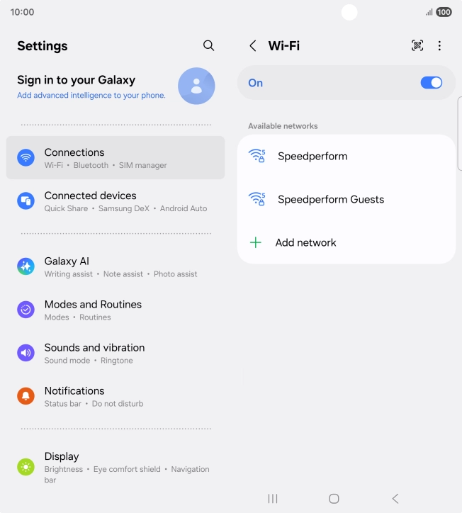 Press the required Wi-Fi network.