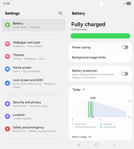 Press Battery protection.
